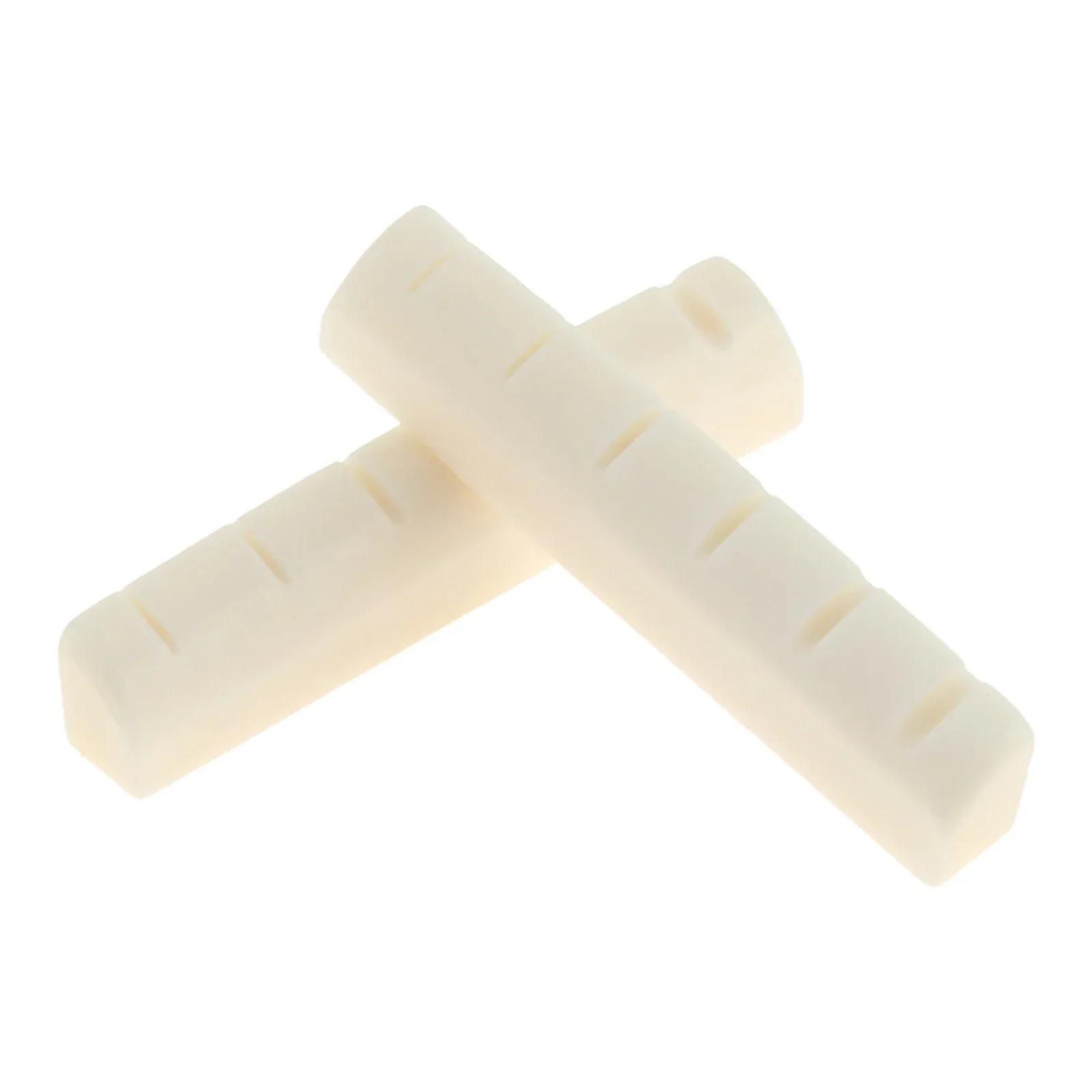 White Cattle Bone Upper Guitar Bridge Nut Saddle Slotted for 6 Strings Acoustic Guitar Music Instrument Replacement Spare Part