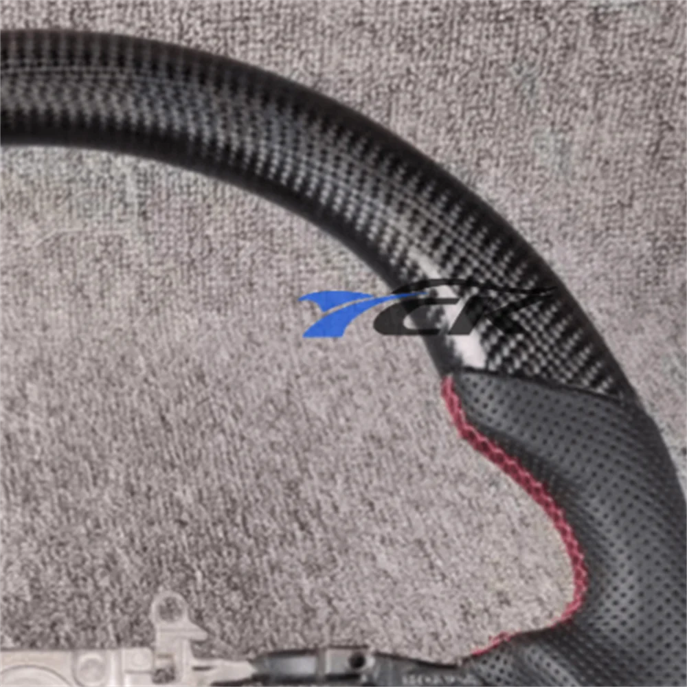 Carbon Fiber red stitching leather Steering Wheel For Honda civic 2021 2022 2023 2024