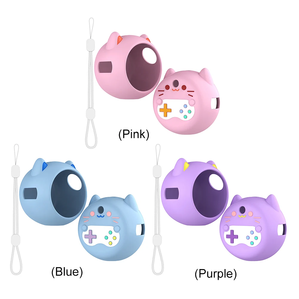 Silicone Case Silicone Protective Case Anti-fall Soft Cover with Lanyard for Punirunes Virtual Electronic Pets Protective Cover
