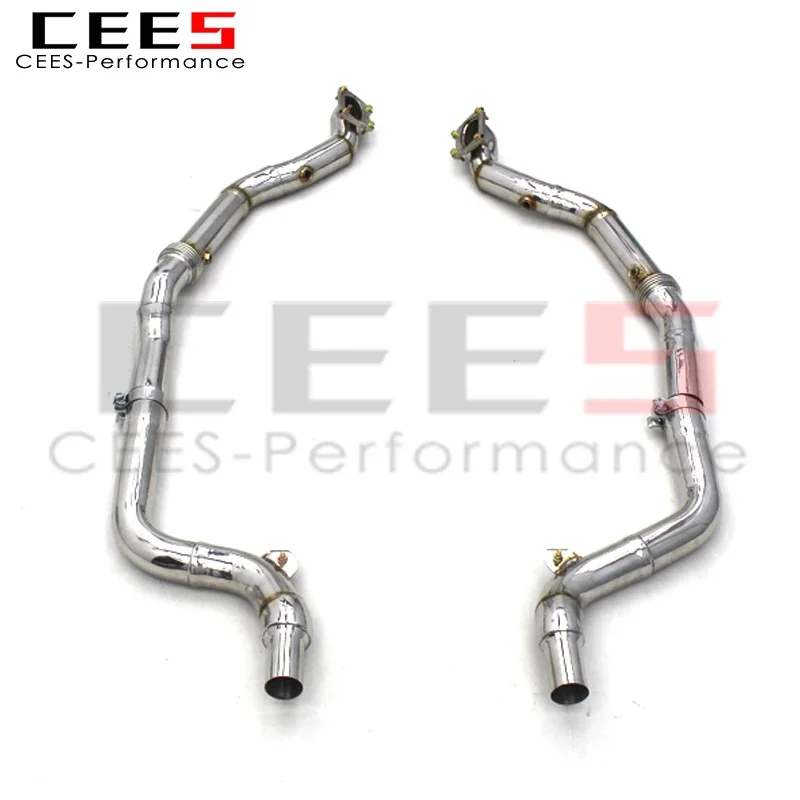 CEES Exhaust Downpipe for Dodge Challenger 3.6L 2015-2023 SS304 Stainless Steel Racing Exhaust System Without Catalyst Assembly