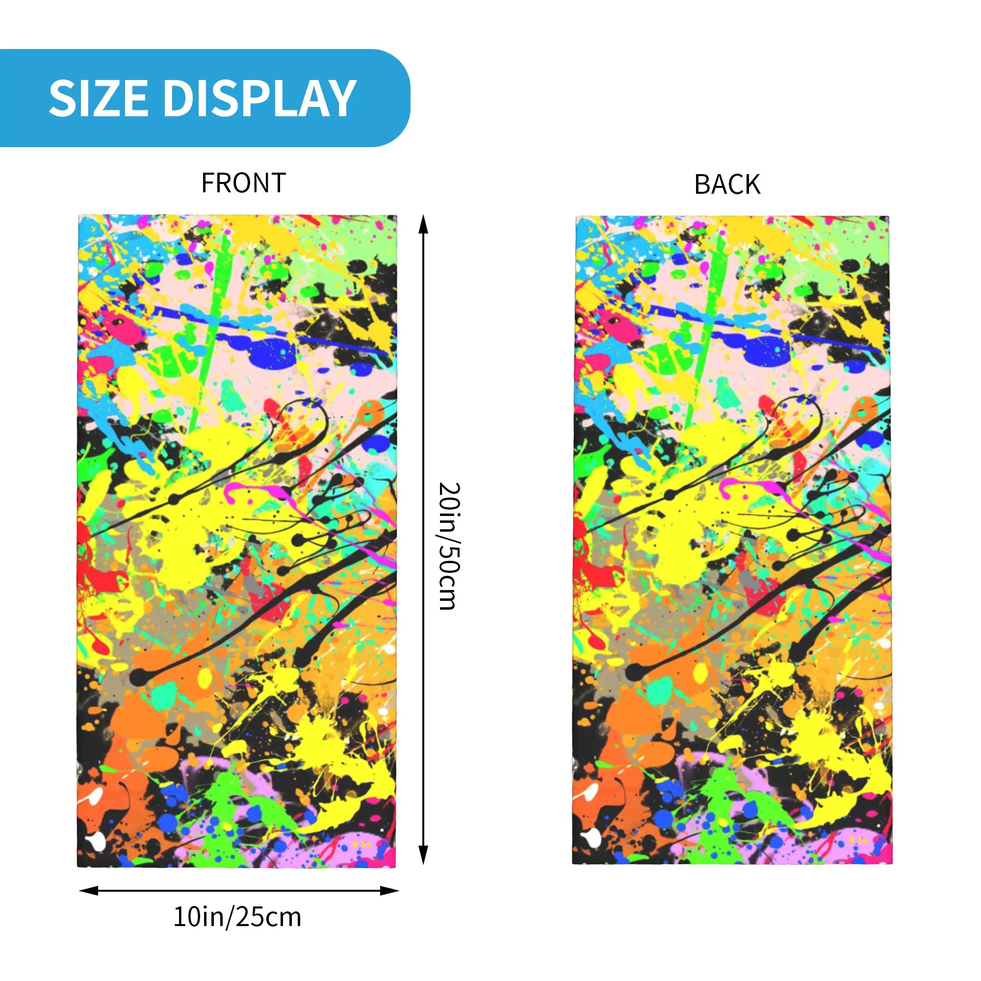 ผ้าพันคอป้องกันลมลายกราฟฟิตี้สตรีทป๊อปอาร์ต สำหรับเดินป่า ผ้าคลุมหน้าหลากสีลายพรางอเนกประสงค์