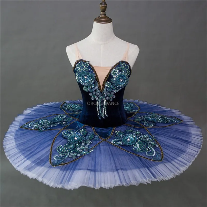 

High Quality Custom Size Girls Adult Performance Wear Navy Blue Professional Ballet Tutu