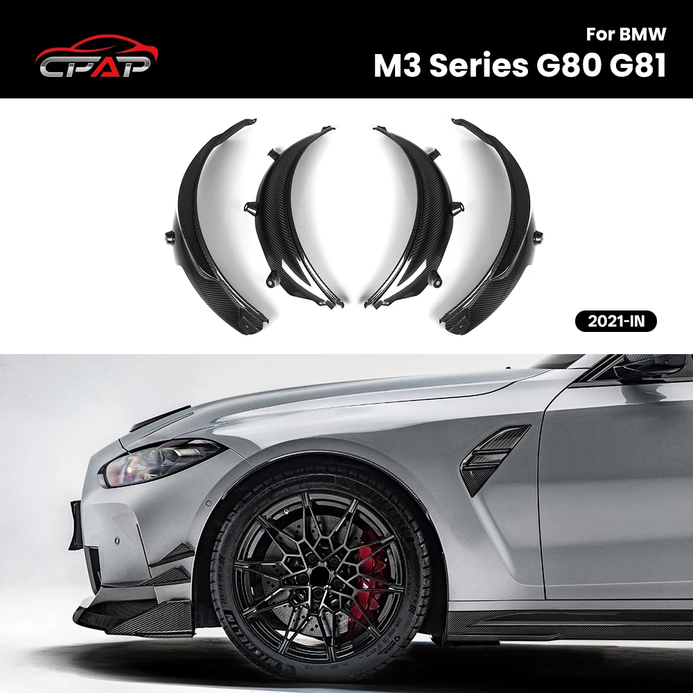 

Real Dry Carbon Fiber Car Wheel Eyebrow For BMW For BMW M3 Series G80 G81 2021-IN OEM Style Wheel Arch Trim 4Pcs/Set