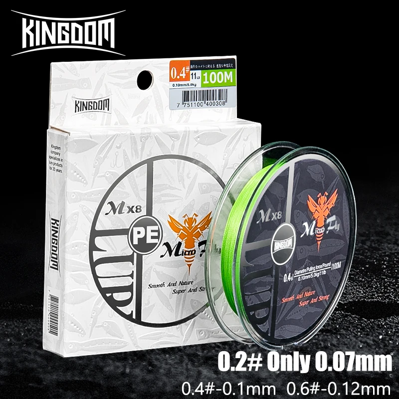 Kingdom Microfly Línea Trenzada 4 Hilos – Resistencia Extrema