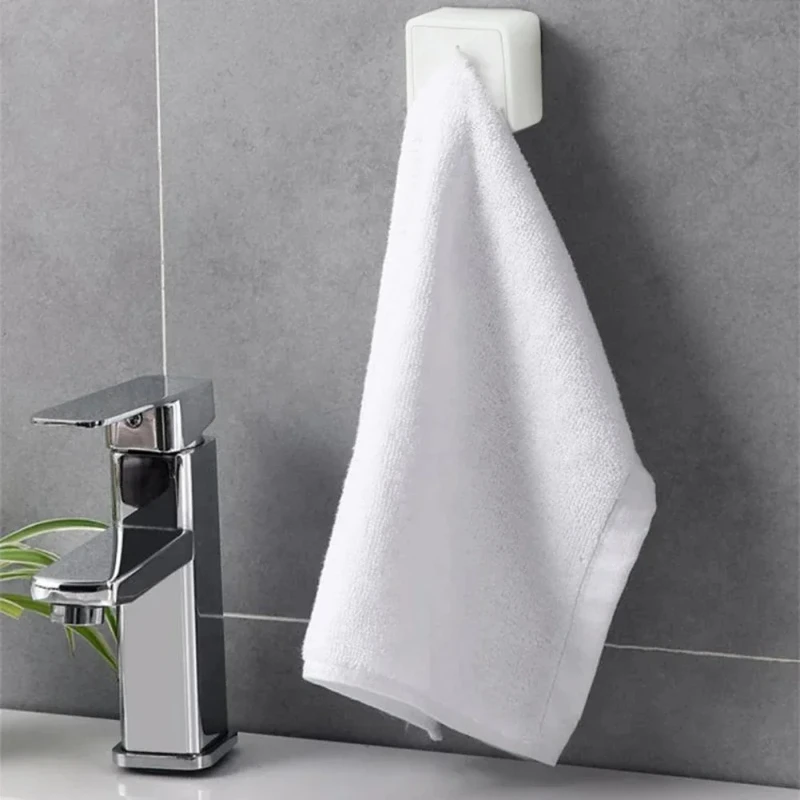 Towel Plug Holder Self Adhesive Wall Mounted Bathroom Hook Storage Rack Waterproof Kitchen Rag Dishcloth Clip Organizer Hooks