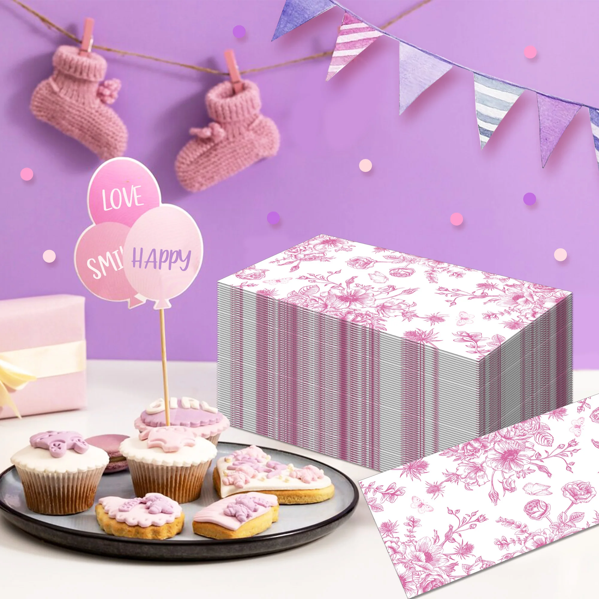20 Stück Servietten mit chinesischen Blumen, lange Papierservietten, Hochzeit, Einweggeschirr, Servietten, Taschentücher, Geburtstag, Abendessen, Tischdekoration – Detail 25