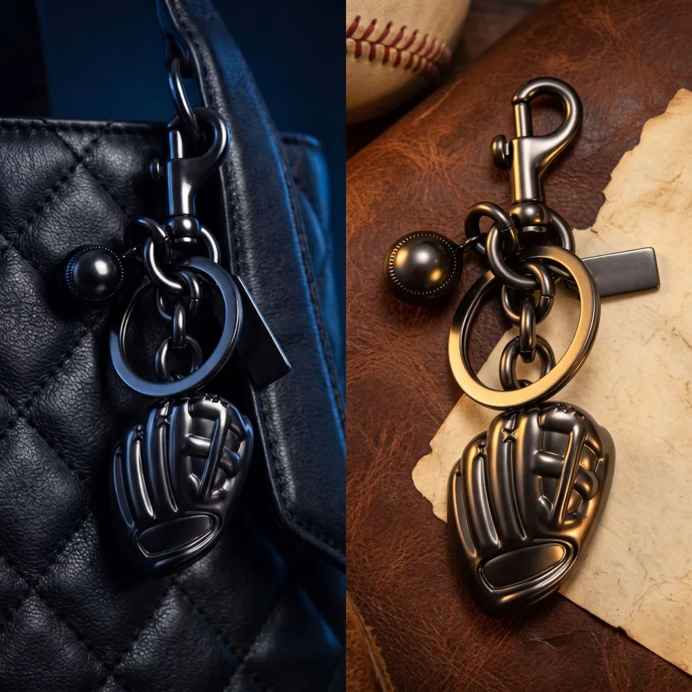 Baseball Glove Keychain Alloy Baseball Glove And Ball Bag Charm For Backpack Purse Sports Bag Baseball Fans Players And Coaches