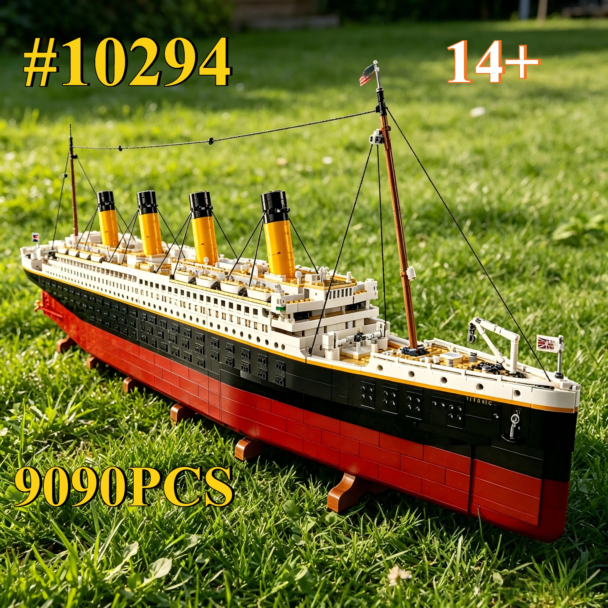 A Big Red Ship 10294 MiNi Building Blocks Sets Suitable for Birthday Gifts ,Not Compatible with Legoed Particles,9090pcs.