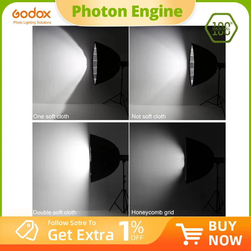Godox Portatile P90L 90CM Profondo Parabolico Griglia A Nido D'ape Softbox per Bowens Elinchrom Mount Studio Flash Riflettore Softbox