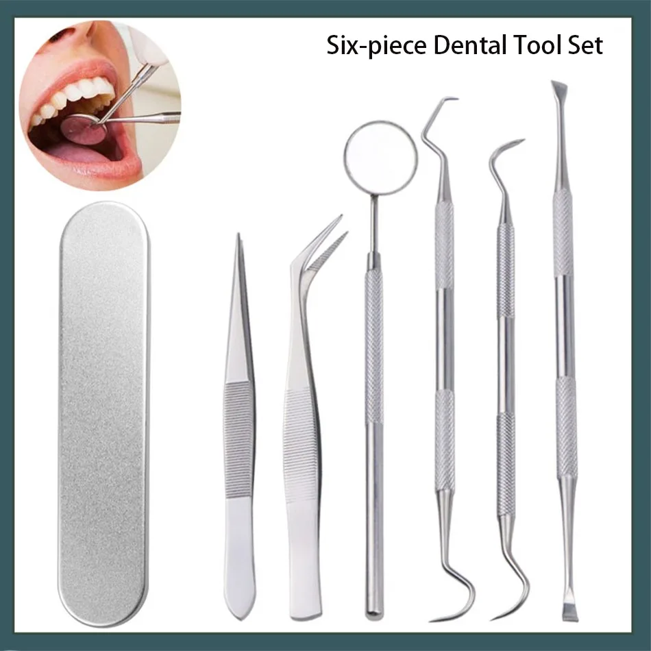 

Dentist Set Stainless Steel Probe Oral Care Tools Tartar Remover Probe Tweezers Set Dental Tools