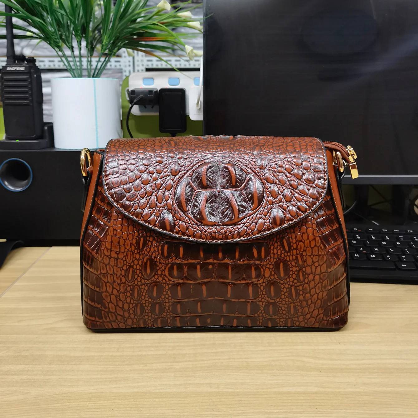 Shoulder Bags for Women Crocodile Leather Handbags Designer Vintage Alligator Satchel Retro Tote