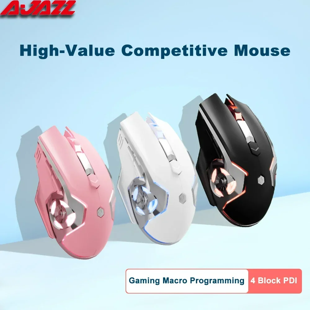 AJAZZ AJ120 Gamer Mouse 8000DPI 6 pulsanti sensore USB Mouse per Computer cablato Mouse ottico per PC Laptop Notebook