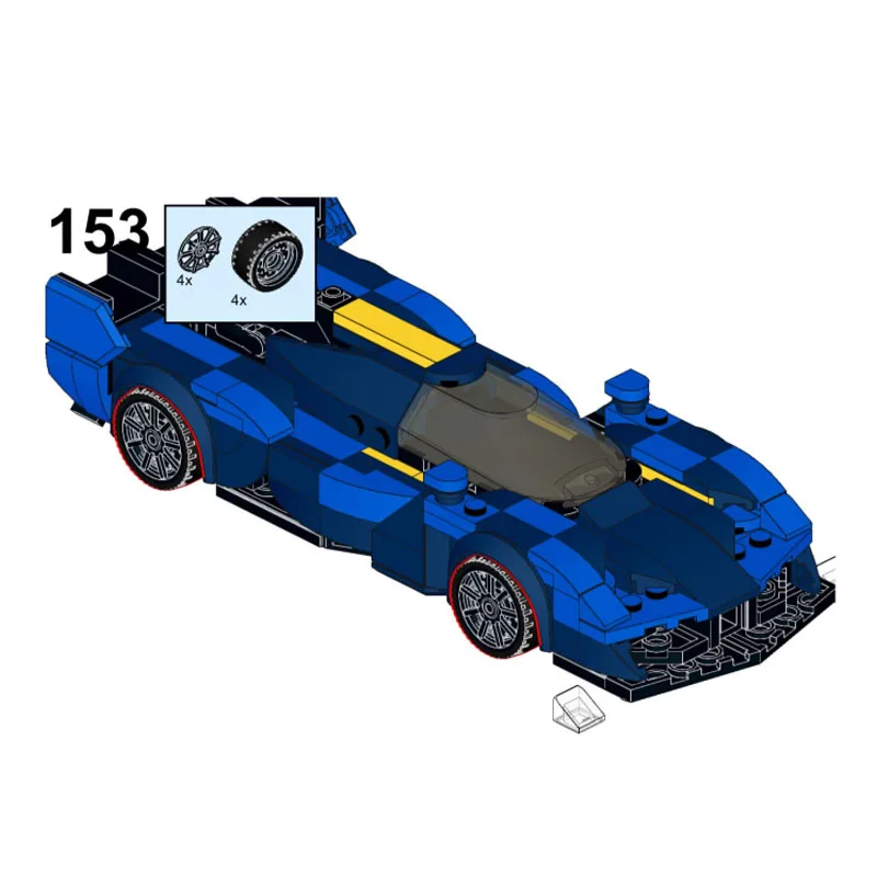 

MOC-212413 Классический AMR-LMH # 23 спортивных гоночных автомобилей, модель строительного блока, 349 шт., игрушка из строительного блока на день рождения для мальчиков и детей