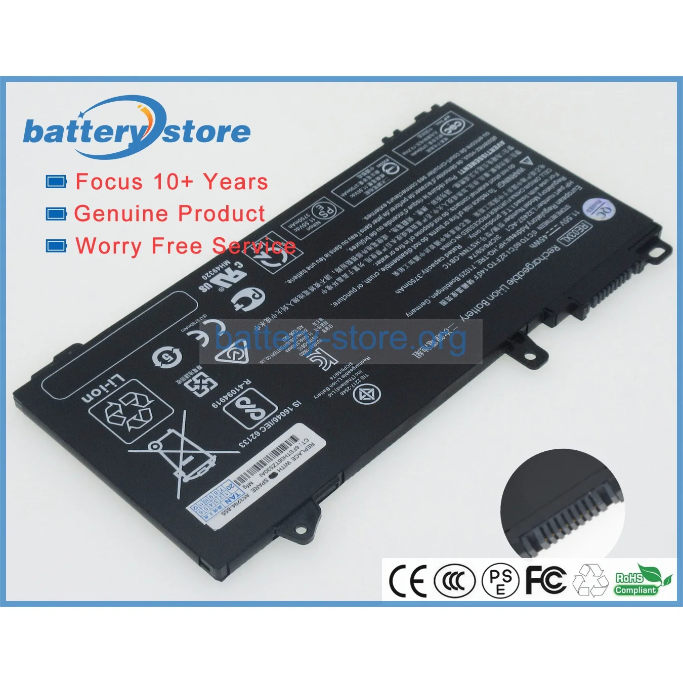 Genuine laptop batteries for HSTNN-OB1C,L32407-2B1,L32407-2C1,L32656-005,RE03045XL-PL,L32407-2B2,L32407-2C2,11.55V,3 cell