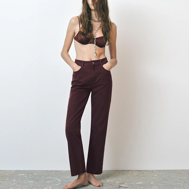 Primavera 2025 Jeans denim casual a vita alta a gamba dritta Faion Multicolor Select Sli da donna Nuovo arrivo Z Brand