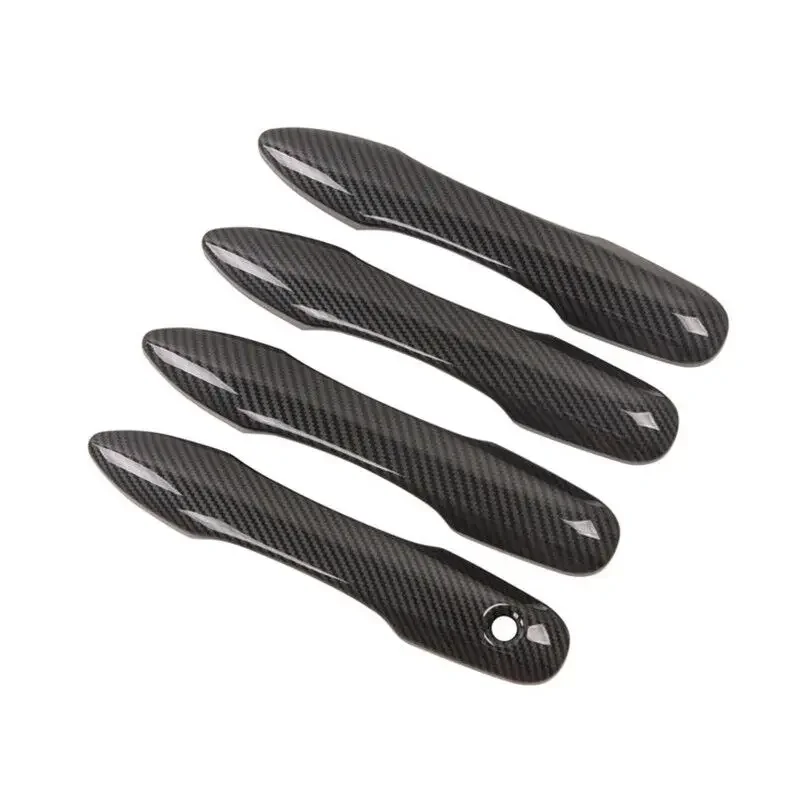 Carbon Fiber Chrome Handles Cover Trim for Toyota Corolla Auris E210 2019 2020 2021 Car Accessories StickersAuto Styling Handle