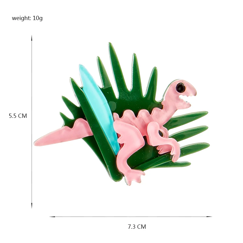 YAOLOGE New Trendy Cartoon Dinosaur Acrylic Brooches For Women Kids Lovely Animals Badge Lapel Pins Fashion Office Jewelry Gifts