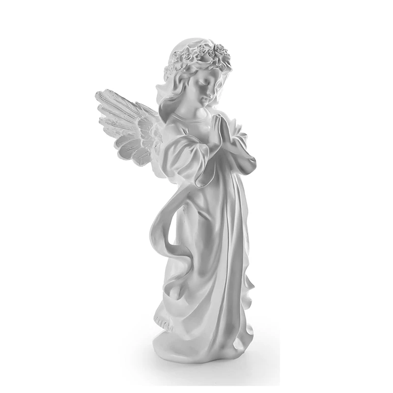 SEWS-Praying Angel Figurine - 7.5 Inches Resin Sculpted Hand-Painted Figurine For Home Decor Or Garden, First Communion Gifts