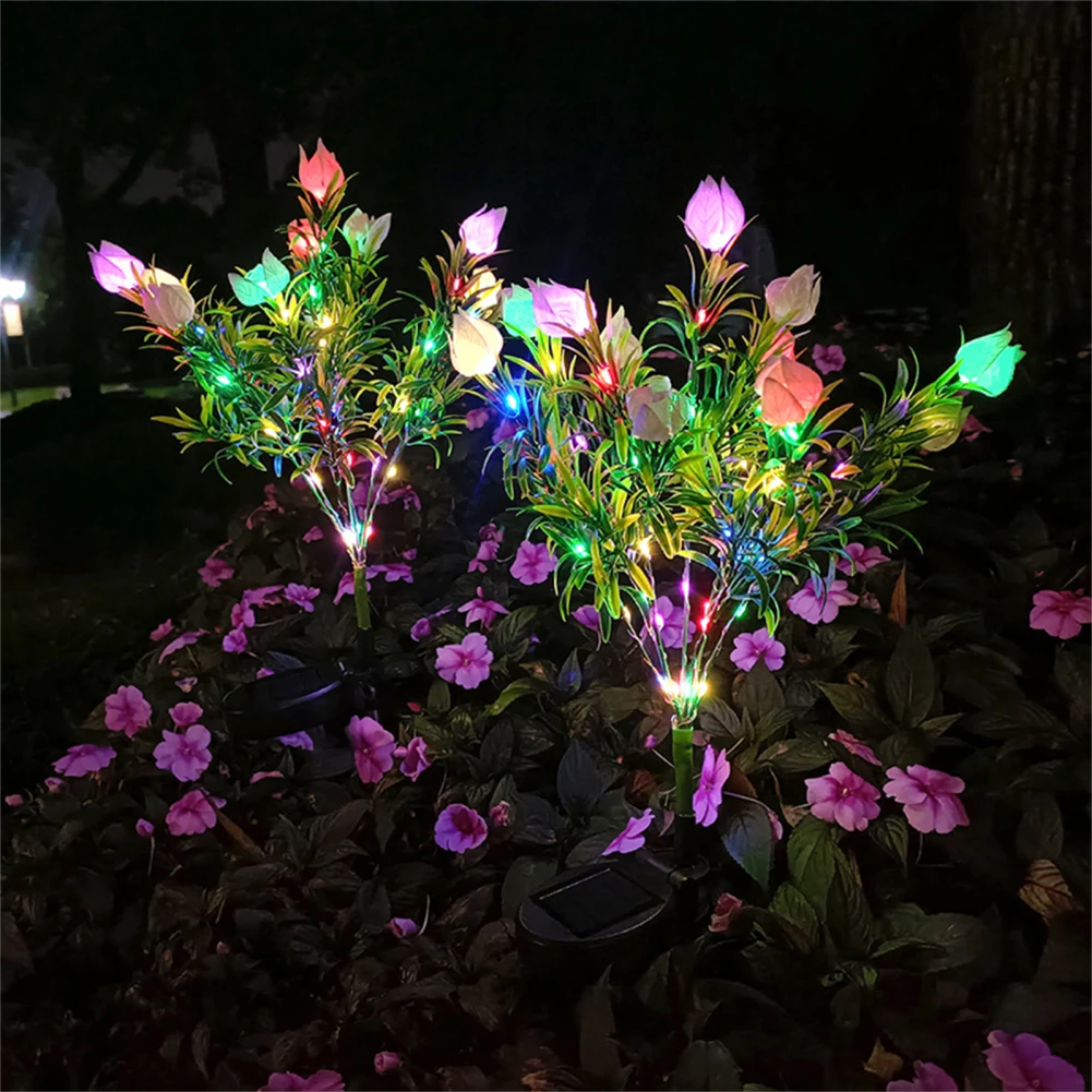 

Solar Flower Lights With 42LED Rechargeable Outdoor Waterproof Landscape Decoration Light For Backyard Lawn Garden Yard