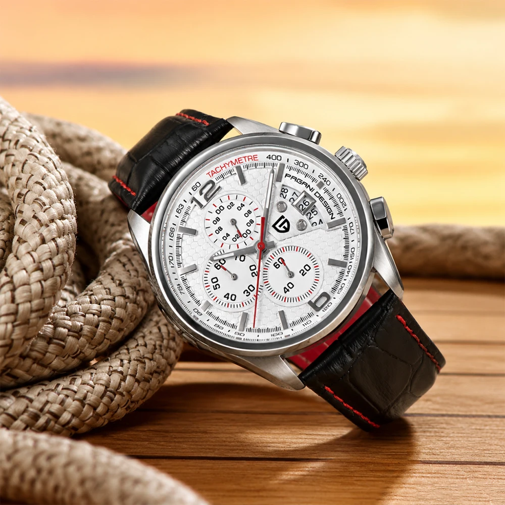 Top PAGANI DESIGN Men's Quartz Watch Formal With Gentleman's Collection Sapphire Glass Mirror Small Three-Pin Chronograph watch