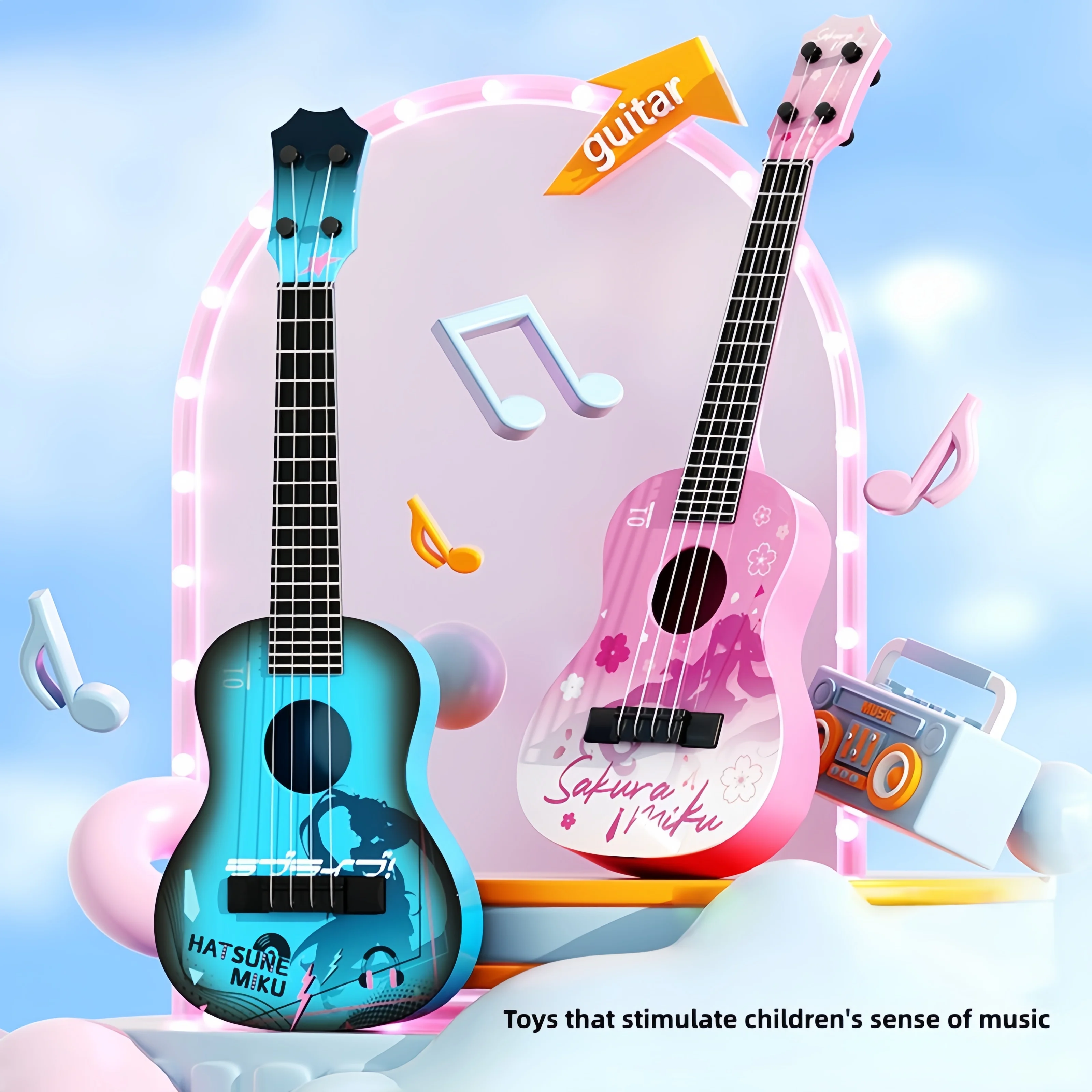 กีตาร์อูคูเลเล่สำหรับผู้เริ่มต้น เครื่องดนตรีสำหรับนักเรียนชายและหญิง