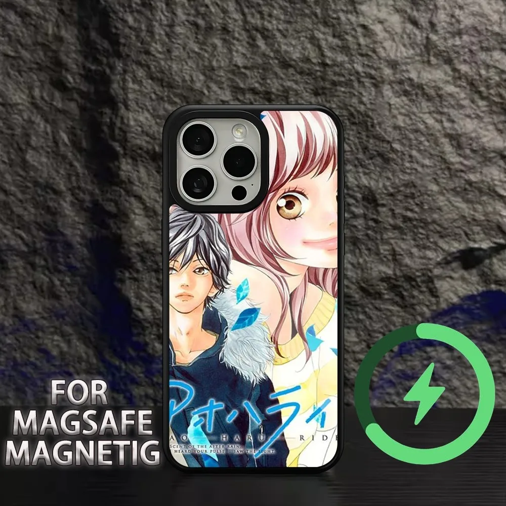 Ao Haru Ride Love Printed  Phone Case For iPhone 11 12 13 14 15 Plus Pro Max Charging  Magsafe Magnetic Wireless Cover