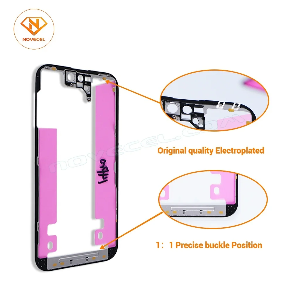 5pcs Top Quality ORI Front Bezel Frame with Adhesive Tape for iPhone 12 11 13 14 15 pro X Xs Max LCD Middle Frame for 16 series