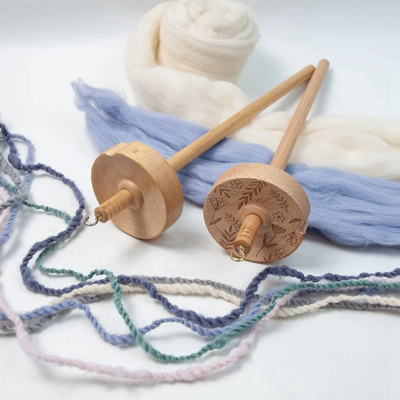 Drop Spindle Yarn Tool,Wooden Hardwood Spinner Wheel for Beginners & Advanced, Perfect for Yarn Making and Sewing-A62I - view 4