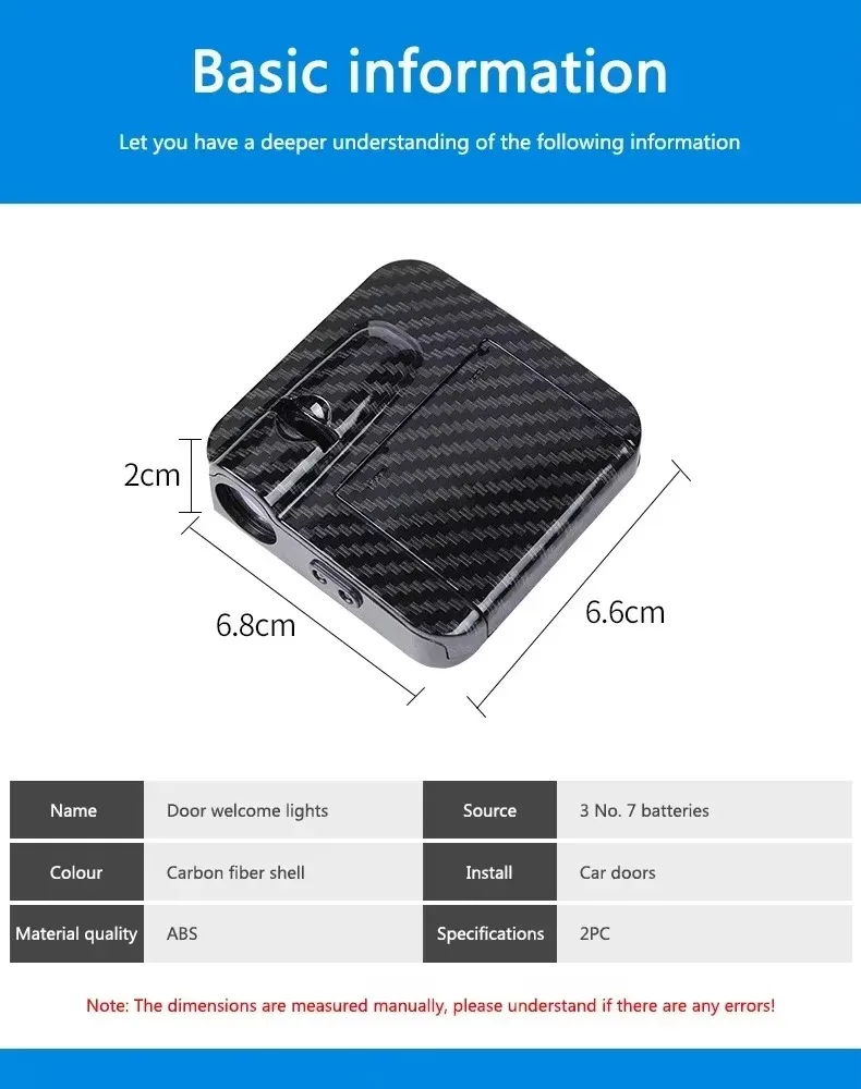 2Pcs Car Angel Wings Wireless Car Door Welcome Decorative Light Courtesy Shadow Projector Lamp LED HD Logo Light Car Accessories image 4
