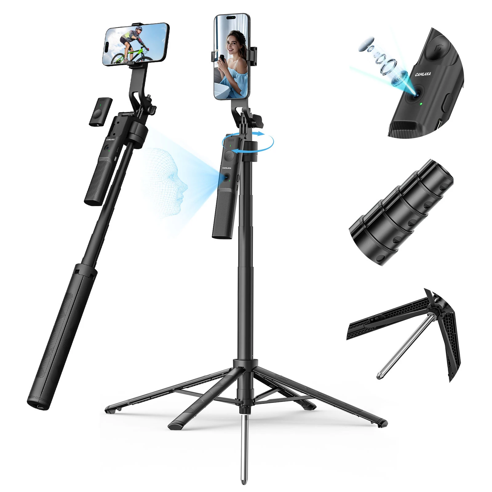 

CAMLAKA R01 Ai Tracking Smartphone selfie stick Intelligent follow-up tripod