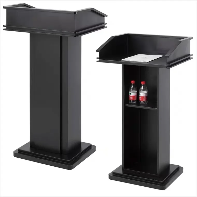 Latest Premium Wooden Stainless Steel Speech Lectern Rostrum Pulpit Podium For Church And School