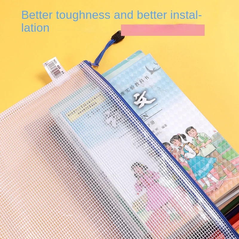 5/10/20 قطعة شبكة زيبر الحقيبة حقيبة مستندات مقاوم للماء البريدي ملف المجلدات A4 اللوازم المكتبية المدرسية مقلمة أكياس التخزين #2