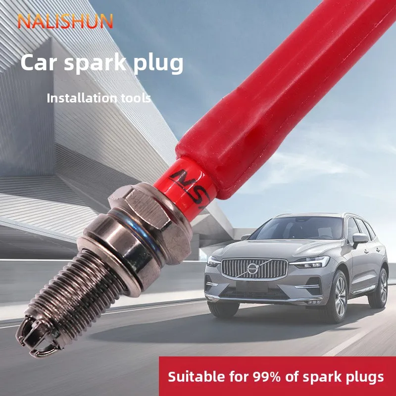 

Automotive Spark Plug Installation Tool Kit with Dual Hole Spark Plug Wrench Rubber Rod Nozzle Hose Socket Set for easy use