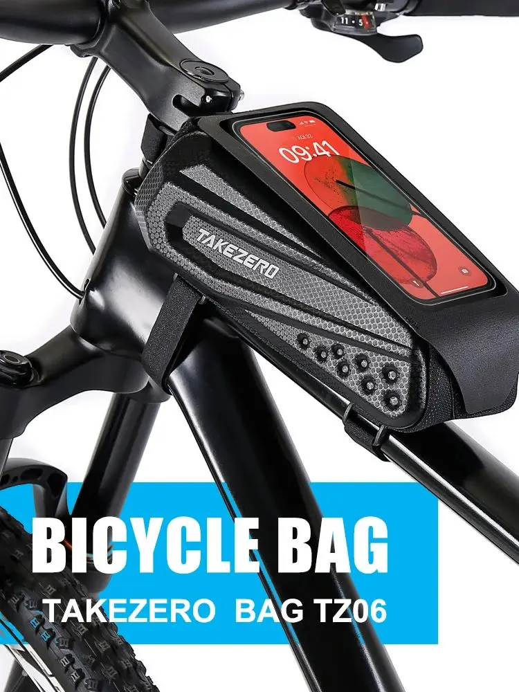 AliExpress TAKEZERO Bike Phone Bag Touch Screen Waterproof EVA Hard Shell Top Tube Front Frame Pouch MTB Road Bicycle Cycling Accessories