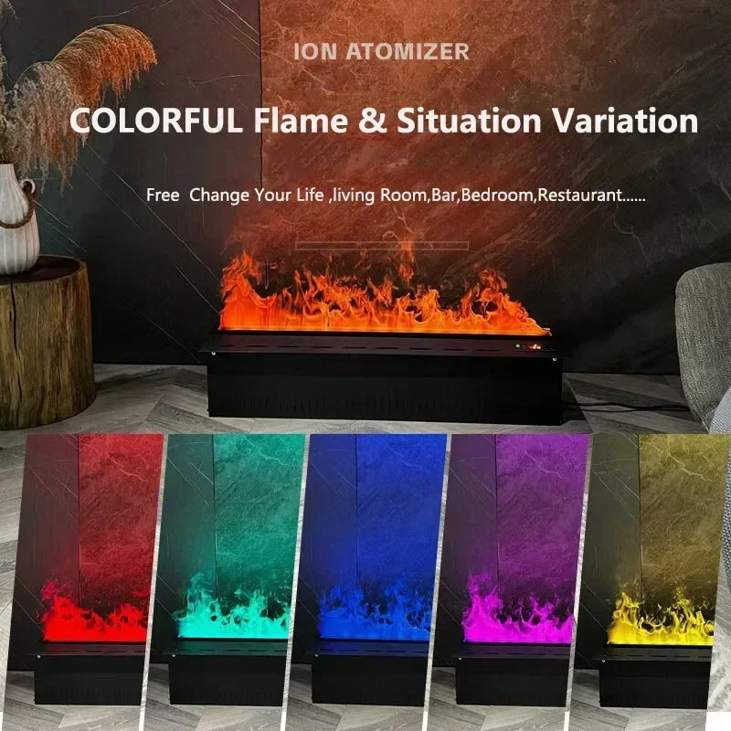 120CM 150CM Smart Home Intelligent Fireplace 1.2m 1.5m 3D Water Steam Humidifier Multi-color LED Fogger Electric Vapor Fireplace