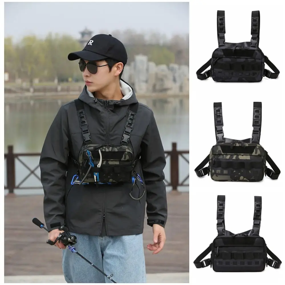 

Utility Polyester Fibre Outdoor Chest Bag Multi-functional Large Capacity Tackle Chest Bags Waist Pack Men's