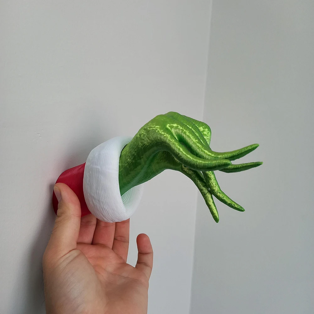 

Grinch Hand Christmas Photography Prop 3D Printed Santa Hat Creative Photo Accessory Holiday Shoot Decoration Photo Prop