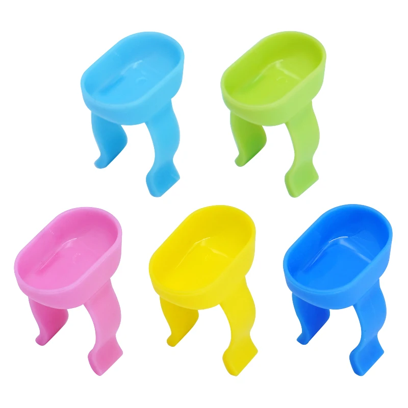 20pcs Dental Mixing Finger Ring Bowl Cup Plastic Silicone Holder Dappen Dish Prophy Paste Rings Handy Tool Dentistry Supplies