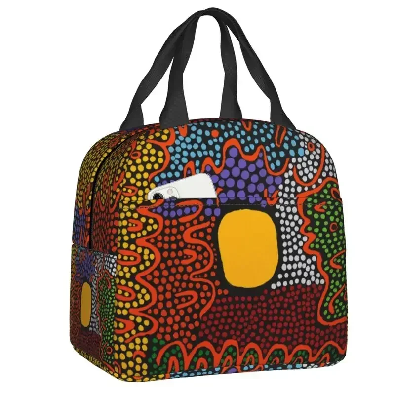 Yayoi Kusama Art Portable Lunch Boxes Waterproof Colorful Polkadot Abstract Thermal Cooler Food Insulated Lunch Bag Office Work