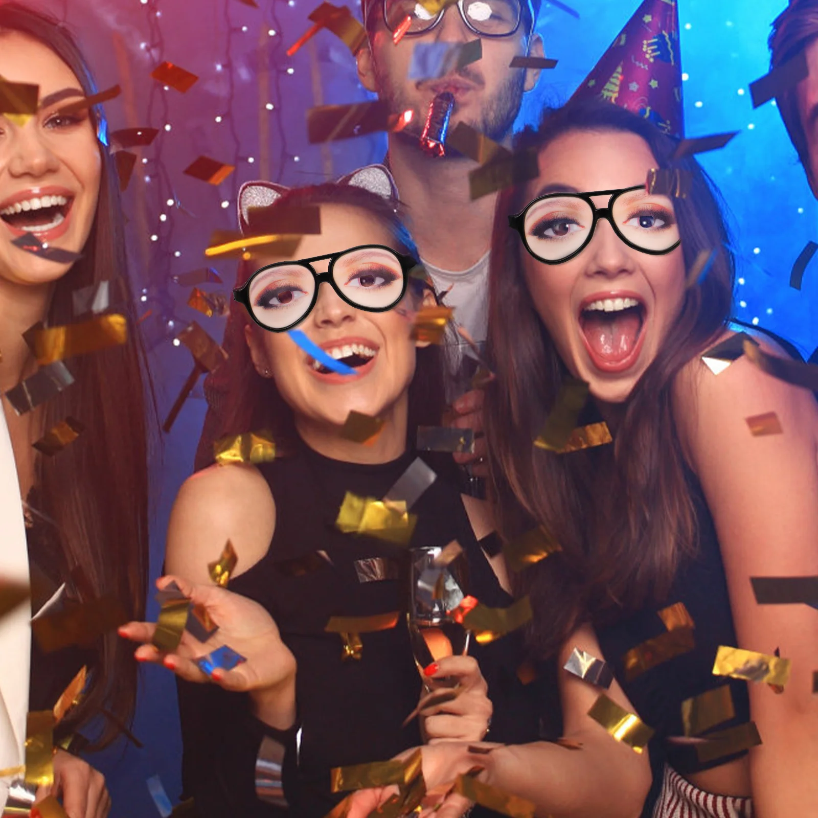 

4pcs Funny Eye Glasses Novelty Costume Eyewear For Carnival Party Birthday Prank Props Photo Booth Accessories Adult Party