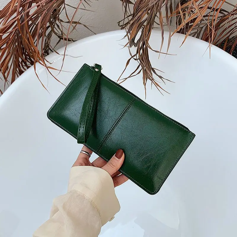 New Wallet Women's Long Large Capacity Purse Simple Solid Color Envelope Card Bag Women'S Fashion Clutch Bag