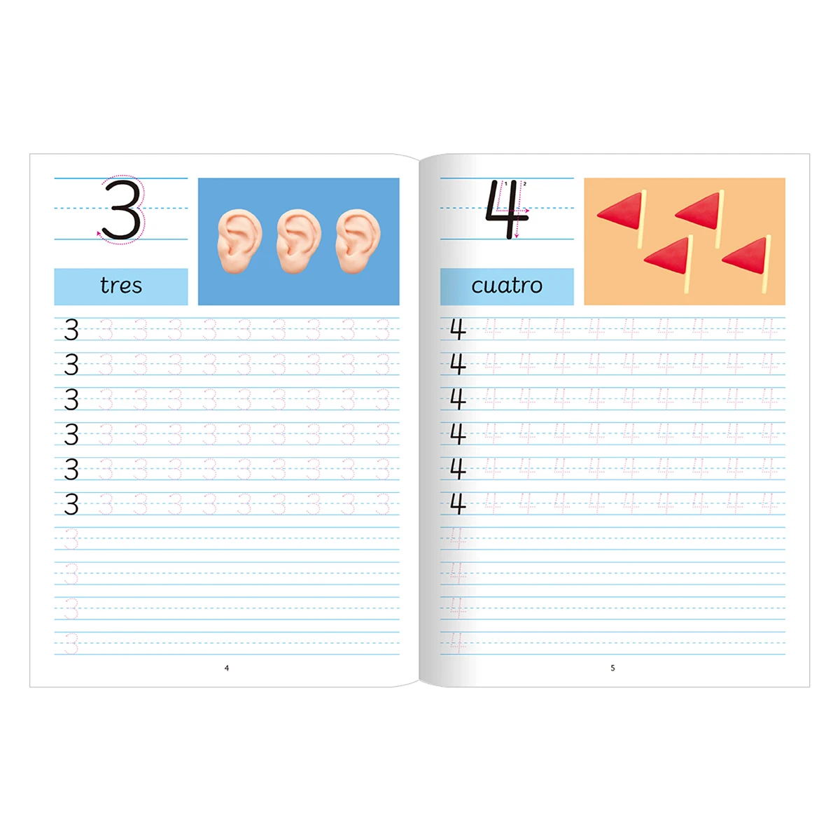 Children's Word Copying Book Alphabet Numbers Word Study Children's Head Start Series Spanish and English