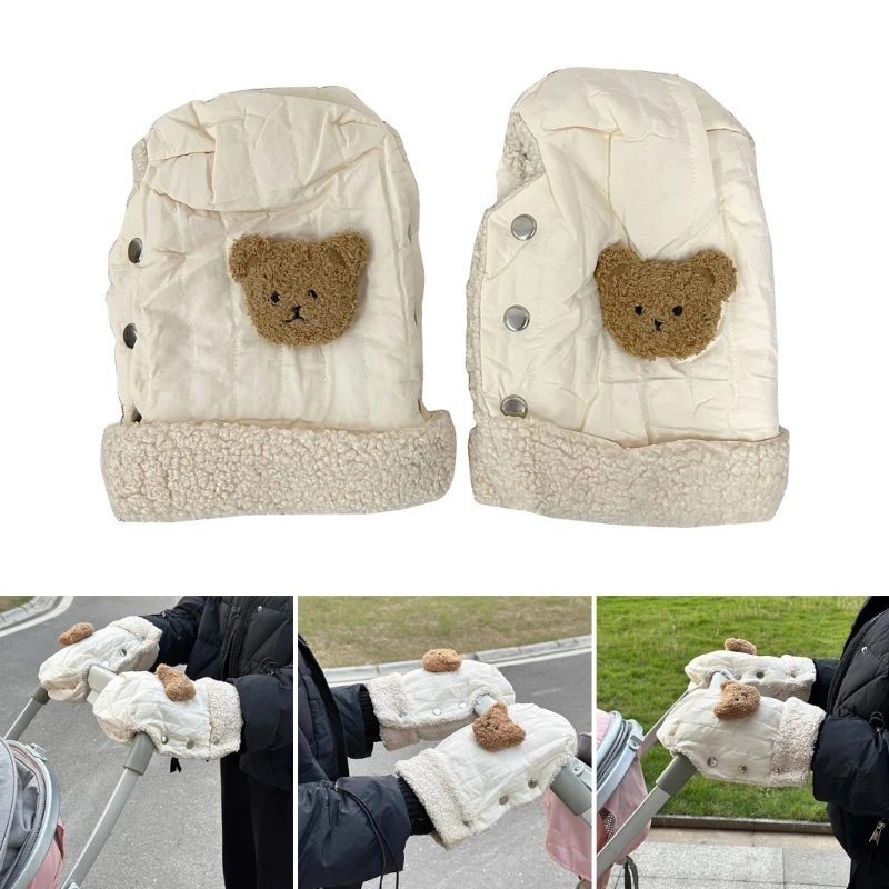 Waterproof Universal Stroller Hand Warmer Fleece lined Baby Pushchair Hand Gloves Windproof Water resistant Hand Warmer A2UB