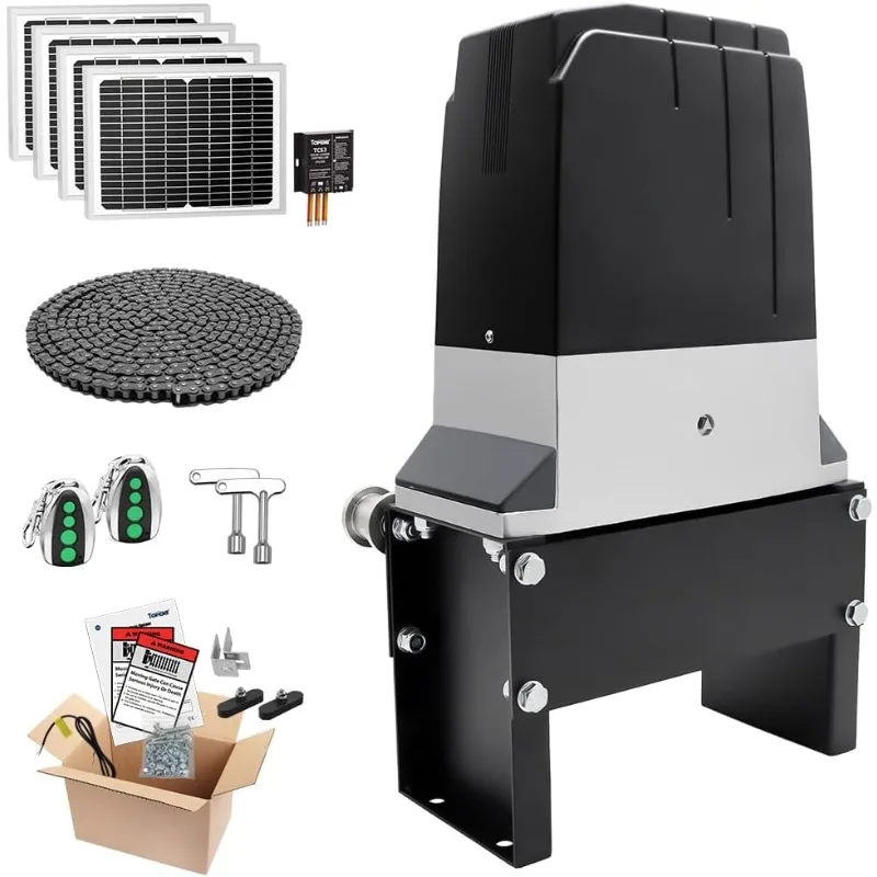 

DKC2000S Solar Sliding Gate Opener Chain Drive Automatic Gate Motor for Heavy Driveway Slide Gates Up to 4400 Pounds