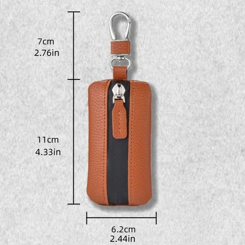 Luxury Car Key Bag Zipper Closure Large Capacity Mini Storage Bag Multifunctional Protection Cover Leather Key Case Daily Use
