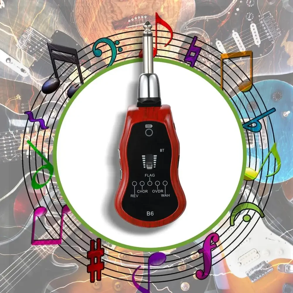 Guitar Effects Portable Bluetooth 5 In 1 Transmitter Guitar Effector For Electric REV-CHOR-FLAG-OVDR-WAH Cycle Switching
