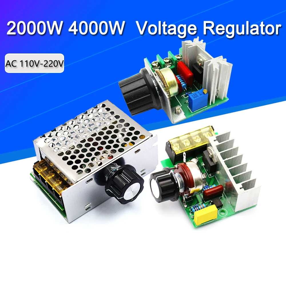 2000W 4000W 220V High Power Voltage Regulators SCR Speed Controller Electronic Voltage Regulator Governor Thermostat