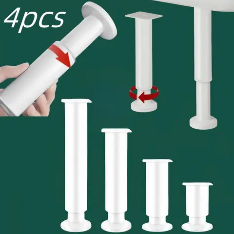 4pcs white telescopic furniture legs, adjustable height table legs for sofas, bed frames, tables, and furniture support legs,