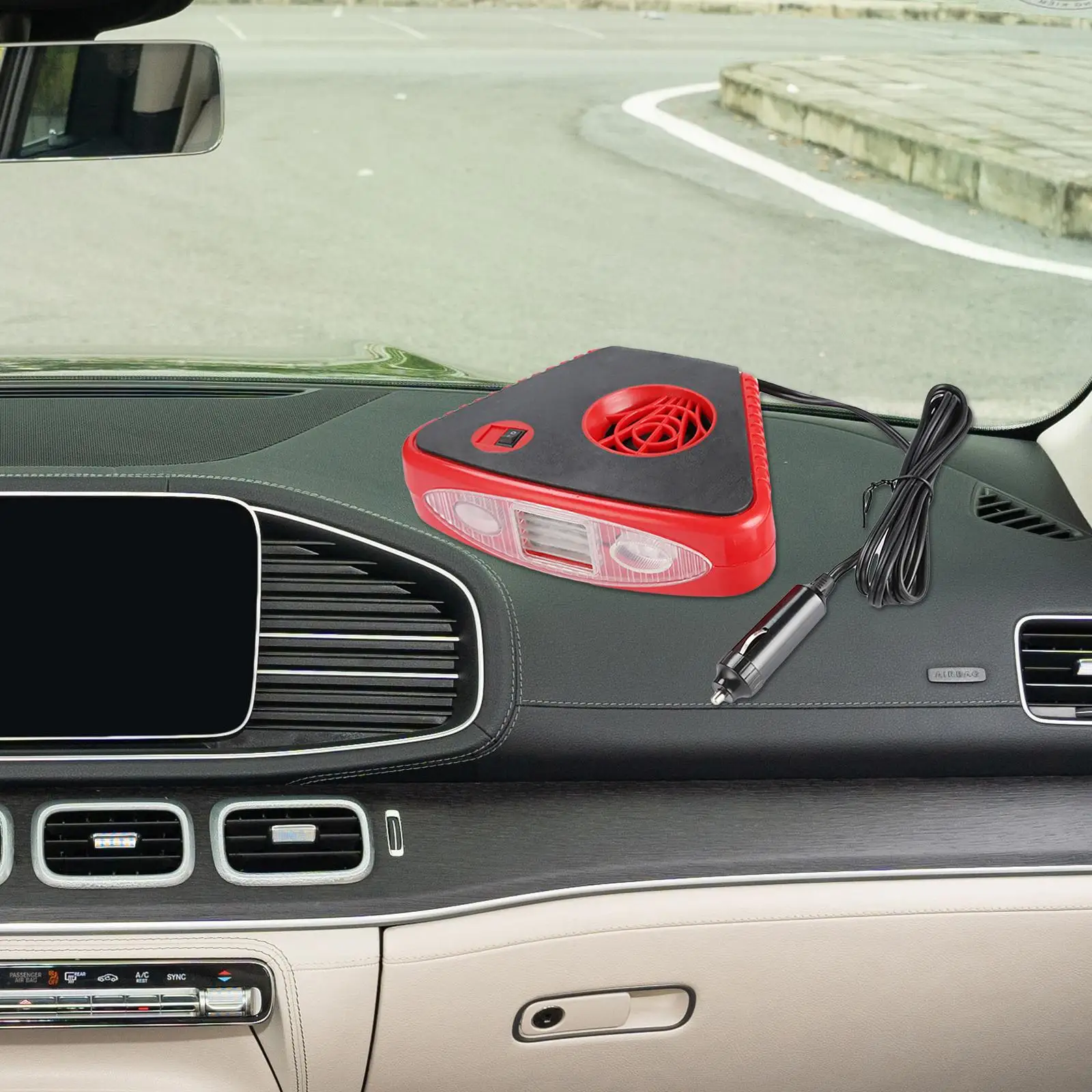 자동차 히터 선풍기 앞유리 김서림 방지, 접이식 핸들, 앞유리 서리 제거, 자동차 컴팩트, 360 도 회전, 12V