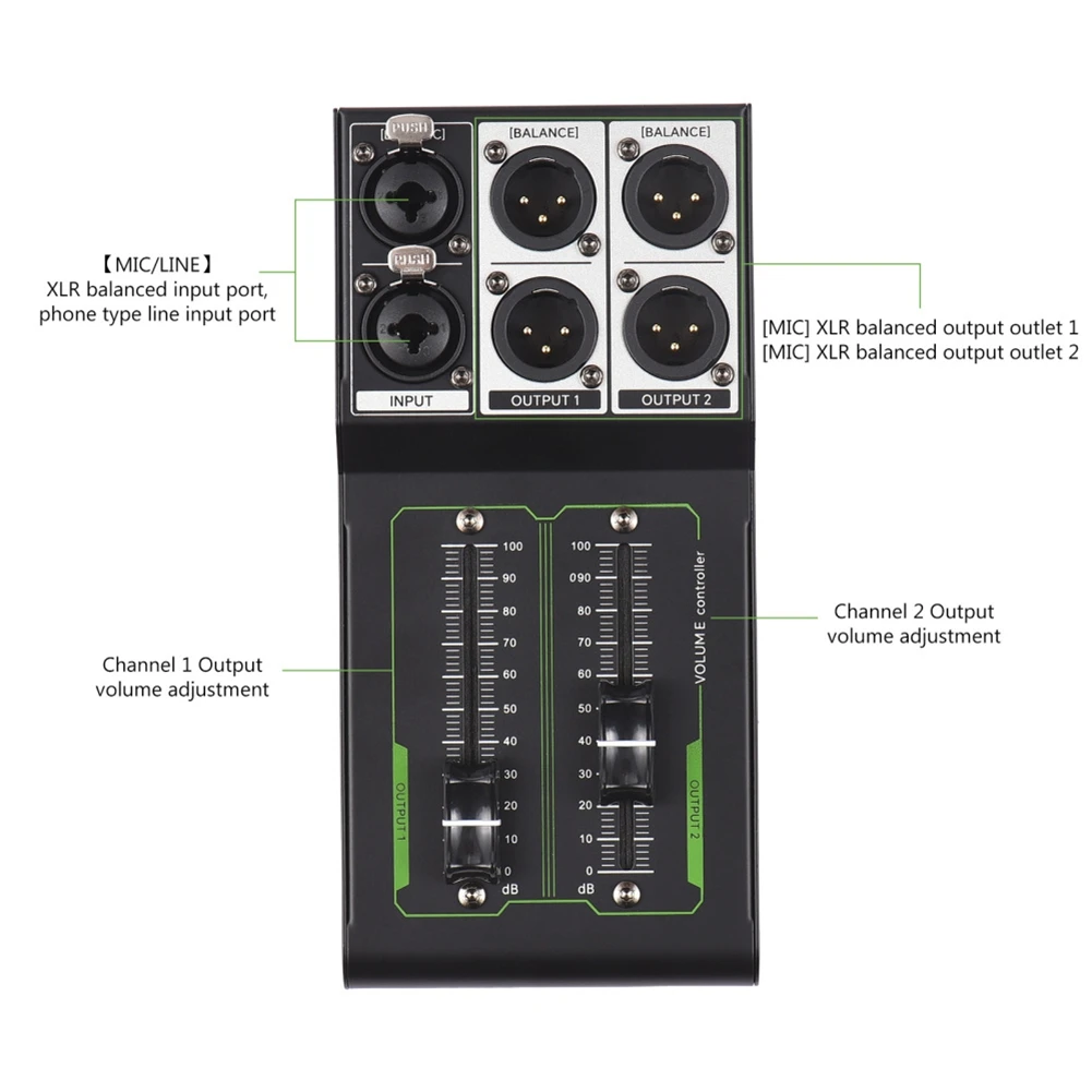 A07I Passive Volume Controller Precise Volume Adjustment Plug Play Stereo Input & Output Electronic Musical Instrument Parts